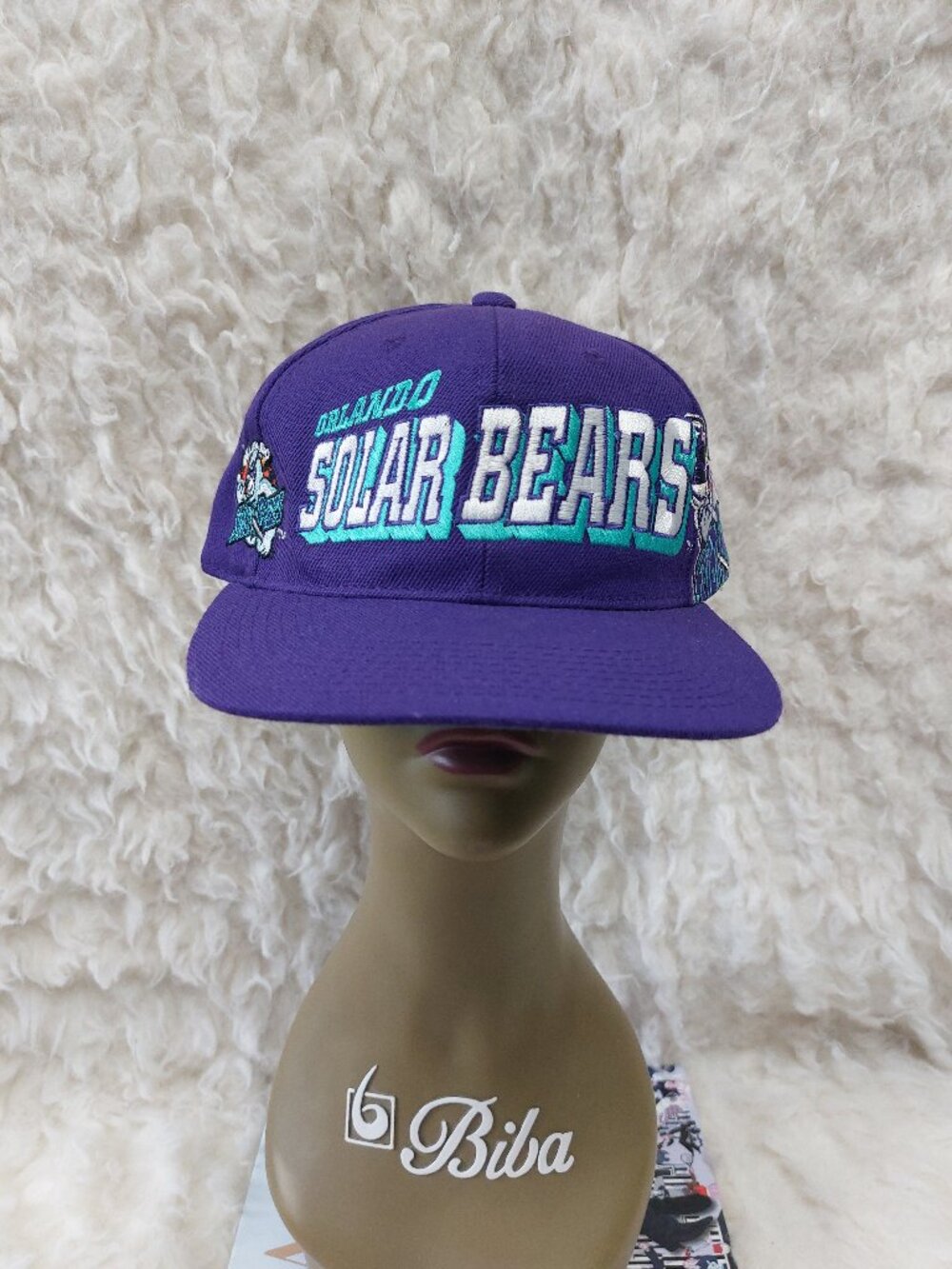 Super Rare Vintage 90s Orlando Solar Bears Purple Sports Specialties Snapback